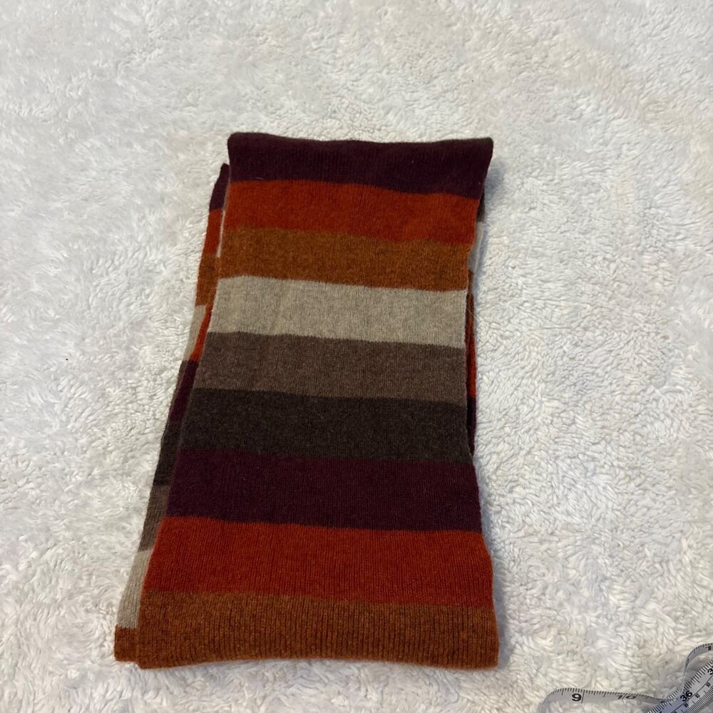 VTG Y2K Gap Scarf Lambs Wool Multicolored Striped Classic Casual Fall Tomato Grl